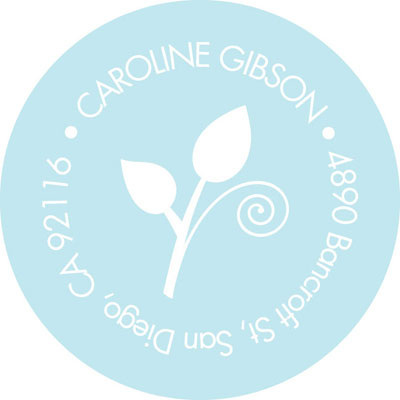 Spark & Spark Return Address Labels (Leaves On The Air - Blue)
