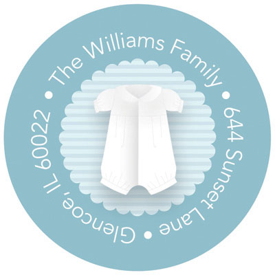 Spark & Spark Return Address Labels (Cute Baptism Gown)