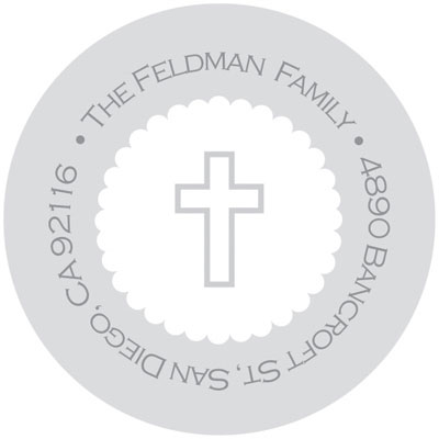 Spark & Spark Return Address Labels (Silver Cross With Scallop) Spark & Spark Return Address Labels (Silver Cross With Scallop)