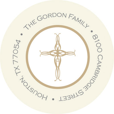 Spark & Spark Return Address Labels (Whimsical Gold Cross)