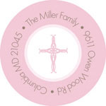 Spark & Spark Return Address Labels (Pink Cross & Stripes)