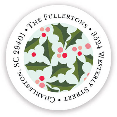 Holiday Address Labels & Gift Stickers by Stacy Claire Boyd (Holly Border)