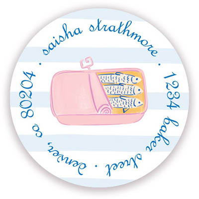 Return Address Label/Sticky by Stacy Claire Boyd - Sardine Stripes