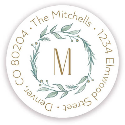 Holiday Return Address Label/Sticky by Stacy Claire Boyd (Flowing Leaves)