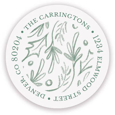 Holiday Return Address Label/Sticky by Stacy Claire Boyd (Pressed Leaves)