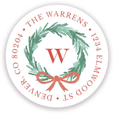 Holiday Return Address Label/Sticky by Stacy Claire Boyd (Bowed Branches)