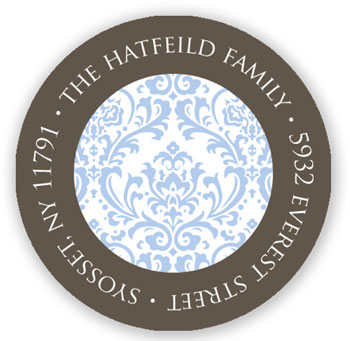 Stacy Claire Boyd Return Address Label/Sticky - Damask Dream - Blue Stacy Claire Boyd Return Address Label/Sticky - Damask Dream - Blue