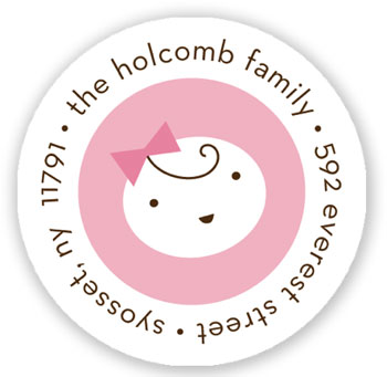Stacy Claire Boyd Return Address Label/Sticky - Modern Nursery - Pink