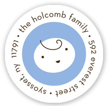 Stacy Claire Boyd Return Address Label/Sticky - Modern Nursery - Blue