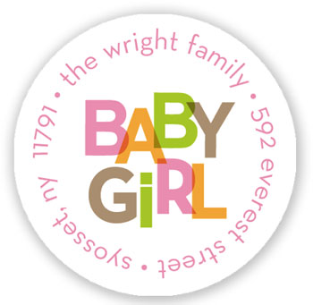 Stacy Claire Boyd Return Address Label/Sticky - Baby Letters - Pink Stacy Claire Boyd Return Address Label/Sticky - Baby Letters - Pink