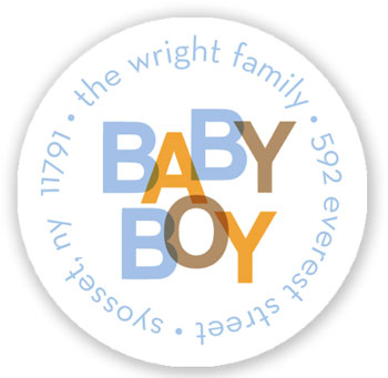 Stacy Claire Boyd Return Address Label/Sticky - Baby Letters - Blue Stacy Claire Boyd Return Address Label/Sticky - Baby Letters - Blue