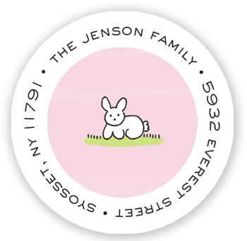 Stacy Claire Boyd Return Address Label/Sticky - Little Bunny - Pink