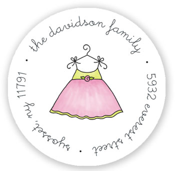 Stacy Claire Boyd Return Address Label/Sticky - Dress Up - Pink