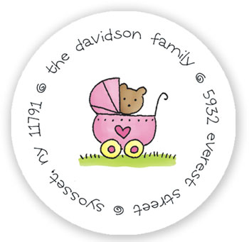Stacy Claire Boyd Return Address Label/Sticky - Peek-A-Boo-Pink Stacy Claire Boyd Return Address Label/Sticky - Peek-A-Boo-Pink