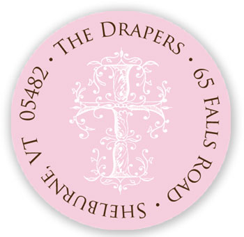 Stacy Claire Boyd Return Address Label/Sticky - Sacred Cross - Pink