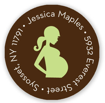 Stacy Claire Boyd Return Address Label/Sticky - Preg-Oh - Green