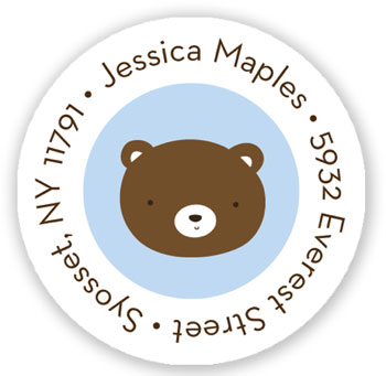 Stacy Claire Boyd Return Address Label/Sticky - Teddy Pram - Blue Stacy Claire Boyd Return Address Label/Sticky - Teddy Pram - Blue