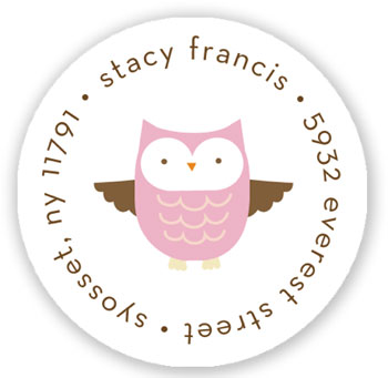 Stacy Claire Boyd Return Address Label/Sticky - Lookie Who - Pink