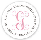 Stacy Claire Boyd Return Address Label/Sticky - Powdered Monogram - Pink