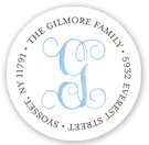 Stacy Claire Boyd Return Address Label/Sticky - Powdered Monogram - Blue