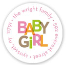 Stacy Claire Boyd Return Address Label/Sticky - Baby Letters - Pink