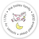 Stacy Claire Boyd Return Address Label/Sticky - Over The Moon - Pink