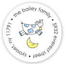 Stacy Claire Boyd Return Address Label/Sticky - Over The Moon - Blue