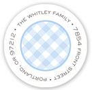 Stacy Claire Boyd Return Address Label/Sticky - Simple Plaid - Blue