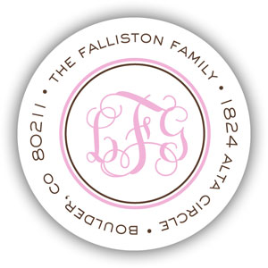 Stacy Claire Boyd Return Address Label/Sticky - Simply Monogrammed-Pink