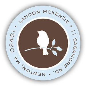 Return Address Label/Sticky by Stacy Claire Boyd - Bird Silhouette-Blue Return Address Label/Sticky by Stacy Claire Boyd - Bird Silhouette-Blue