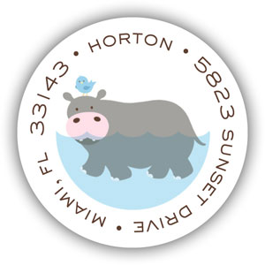 Stacy Claire Boyd Return Address Label/Sticky - Happy Hippo Stacy Claire Boyd Return Address Label/Sticky - Happy Hippo