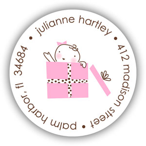 Stacy Claire Boyd Return Address Label/Sticky - Baby Surprise-Pink Stacy Claire Boyd Return Address Label/Sticky - Baby Surprise-Pink