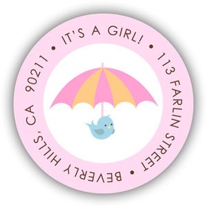 Return Address Label/Sticky by Stacy Claire Boyd - It's A Shower-Pink Return Address Label/Sticky by Stacy Claire Boyd - It's A Shower-Pink