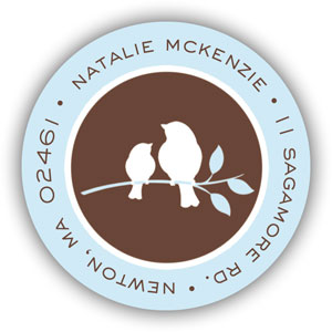 Return Address Label/Sticky by Stacy Claire Boyd - Bird Silhouette-Blue Return Address Label/Sticky by Stacy Claire Boyd - Bird Silhouette-Blue