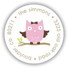 Stacy Claire Boyd Return Address Label/Sticky - Baby Owl-Pink