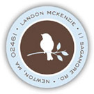 Stacy Claire Boyd Return Address Label/Sticky - Bird Silhouette-Blue