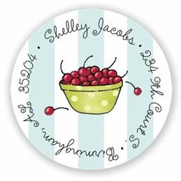 Return Address Label/Sticky by Stacy Claire Boyd - Tiny Bowl of Cherries Return Address Label/Sticky by Stacy Claire Boyd - Tiny Bowl of Cherries
