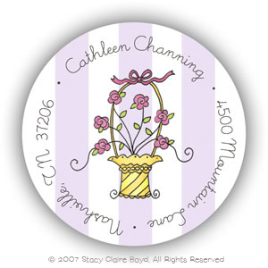 Stacy Claire Boyd Return Address Label/Sticky - French Flower Basket
