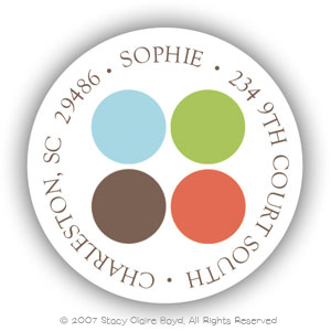 Return Address Label/Sticky by Stacy Claire Boyd - Orange Gumball