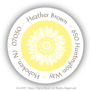 Return Address Label/Sticky by Stacy Claire Boyd - Sunflower