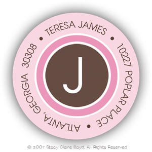 Return Address Label/Sticky by Stacy Claire Boyd - Preppy Stripes - Pink Return Address Label/Sticky by Stacy Claire Boyd - Preppy Stripes - Pink