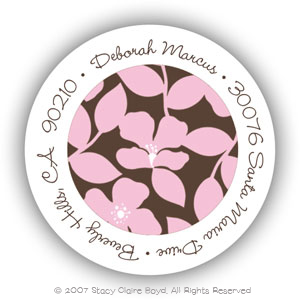 Stacy Claire Boyd Return Address Label/Sticky - Pink Field of Flowers