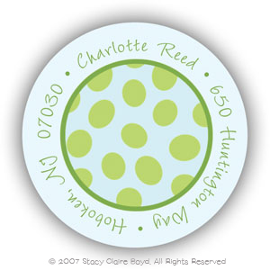 Stacy Claire Boyd Return Address Label/Sticky - Sea Blue Spots