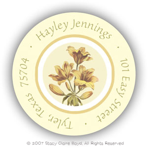 Stacy Claire Boyd Return Address Label/Sticky - Lovely Lilies