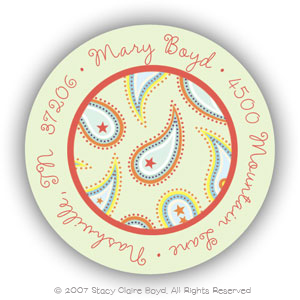 Stacy Claire Boyd Return Address Label/Sticky - Ginger Paisley