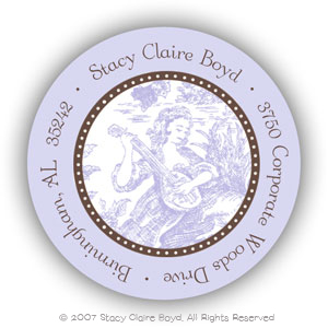 Stacy Claire Boyd Return Address Label/Sticky - Lavender Toile Fantasy