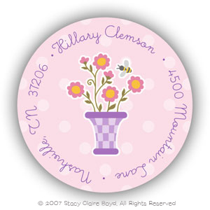 Return Address Label/Sticky by Stacy Claire Boyd - Raspberry Petticoat