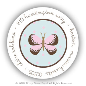 Stacy Claire Boyd Return Address Label/Sticky - Bashful Butterflies