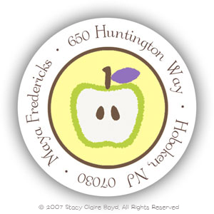 Stacy Claire Boyd Return Address Label/Sticky - Apple A Day