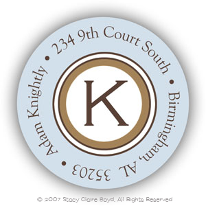 Stacy Claire Boyd Return Address Label/Sticky - Simple Monogram - Chocolate